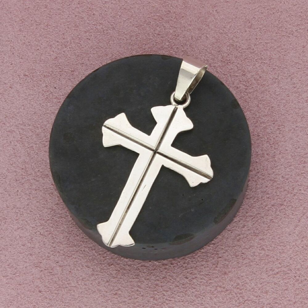 taxco mexico sterling silver vintage large cross pendant